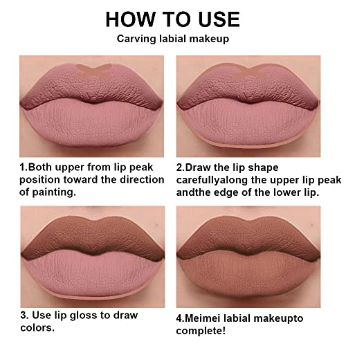 Evpct 2Pcs Nude Brown Lip Liner and Matte Lipstick Set, Vegan Waterproof Long Lasting - Image 4