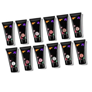 Extension Gel for Nail, 12pcs 15ml Nail Extension Gel Painless Odorless Nail Art Design Nail Extension Gel Salon Nail Easy DIY Safe UV Nail Gel Nail Art Accessories for Salon