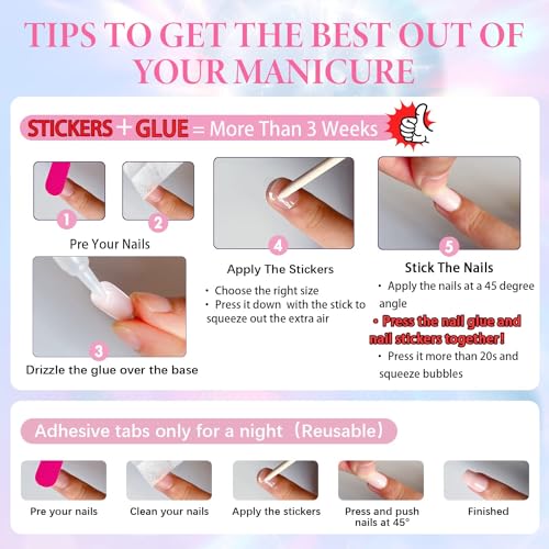 Extra Long Coffin Press On Nails White,KQueenest Solid Ballerina Fake Nails Pure Glossy Acrylic Nails Full Cover Stick on Nails Manicure Set For Women Girls in 24PCS - Image 5