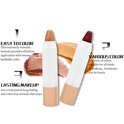 Eye Shadow Sticks Eyeshadow Pencils Shimmer Eyeshadow Makeup Eye Highlighter Longwearing Flake-Proof One-Swipe Coverage High Pigmented Waterproof Quick-drying for Creating High-Impact Deals Today - Image 4