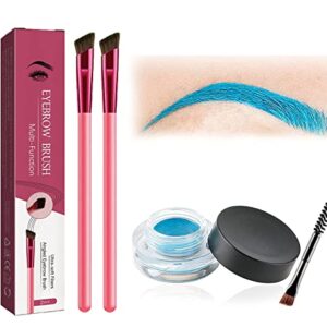 Eyebrow Brush, Home Eyebrow Care Kit 4D Laminated, 4D Laminated Brow Grooming Kit, Multifunction Ultra-thin Angled Eyebrow Brush with Waterproof Eyebrow Gel (Sky blue)