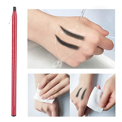 Eyebrow Pencil, Semi-permanent Microblading Tattoo Tool Positioning Waterproof Peel off Liner Pencil(Black) - Image 2