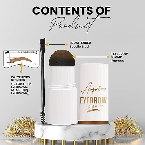 Eyebrow Stamp Stencil Kit (Blonde), Eyebrow Stamp Pomade with 24 Reusable Thin & Thick Brow Stencils, Eyebrow Stencils Shaping Kit Definer for Natural Look - Image 3