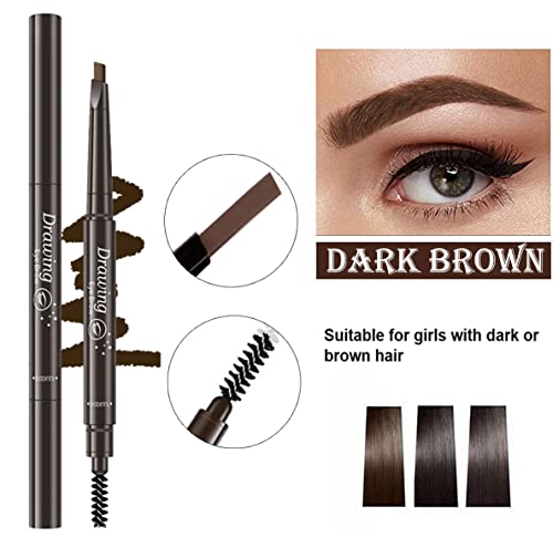 Eyebrow Tattoo Pencil,Eyeliner Pencil, with Eyebrow knife,Eyebrow brush Long Lasting Waterproof and Smudgeproof Natural Looking Brows (Brown/Black) - Image 4