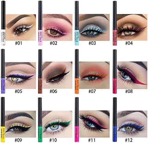 Eyeliner Pencil Pen Liner Gel for Women Colors Pearl Pencil Eyeliner Eye Glitter Colored Dark Lip Liner for Women - Image 4