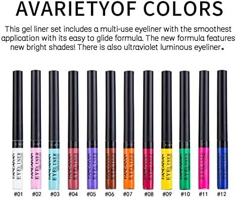 Eyeliner Pencil Pen Liner Gel for Women Colors Pearl Pencil Eyeliner Eye Glitter Colored Dark Lip Liner for Women - Image 3