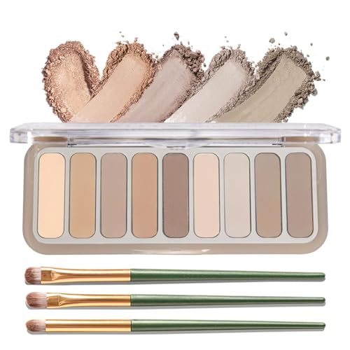 Eyeshadow Palette，Matte Naked Eyeshadow Pallet with Brush，Highly Pigmented Blendable Shades Neutral Nude Eye Shadow Makeup for Older Women，Naturing-Looking，Long-Wearing（Cold Cement）
