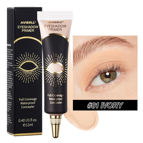 Long Lasting Waterproof Eyeshadow Primer Cream Concealer 0.40 fl oz Shade 01 Ivory - Image 4