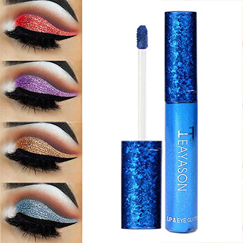 Eyeshadows Shimmer Blue Liquid Eye Shadow High Pigment Eyeshadow Party Cosmetics Gift For Women and Girls Pack of 1 Pack of 1 (Blue 4#)