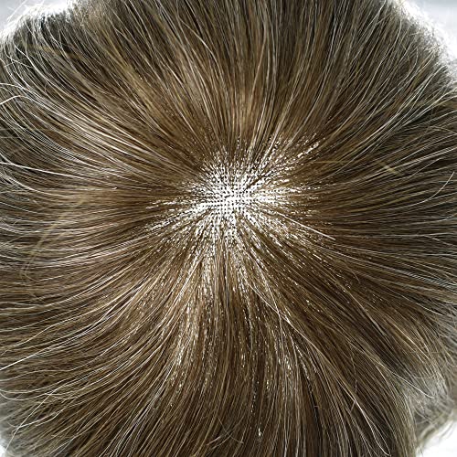 FACE MIRACLE Toupee for Men Transparent French Lace Mens Toupee Bleached Knots Hair Replacement Human Hair Systems Skin PU Mens Wig Natural Hairline Hair Prosthesis - Image 4