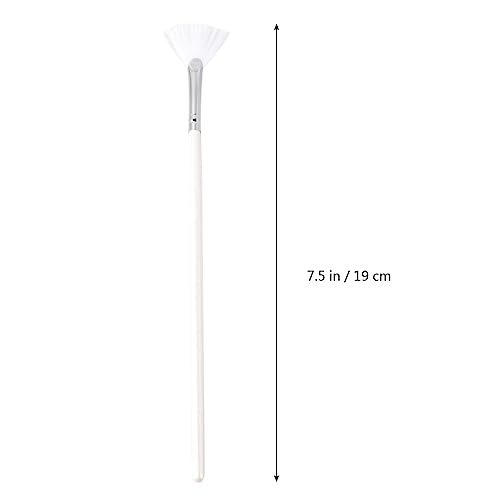 Facial Brushes 3 Pcs Fan Brushes Facial Applicator Brush Masks Acid Applicator Brush Cosmetic for Peel Glycolic Masks Makeup White Makeup Applicator Tools - Image 3