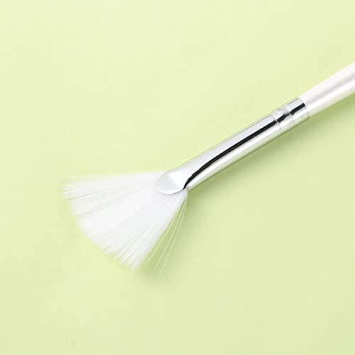 Facial Brushes 3 Pcs Fan Brushes Facial Applicator Brush Masks Acid Applicator Brush Cosmetic for Peel Glycolic Masks Makeup White Makeup Applicator Tools - Image 5