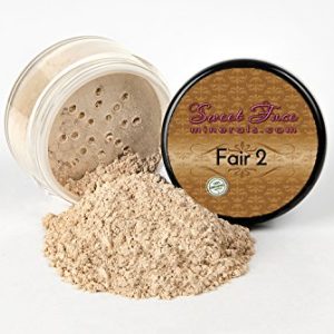 FAIR 2 FOUNDATION Mineral Makeup (5 gram Sample Size Jar) Matte Loose Powder Bare Face Cosmetics Full Coverage Long Lasting All Skin Types SPF 18