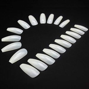 Fake Nail Tips 1200 Pcs Coffin Nails 2 Styles 10 Sizes of Artificial False Nails for Nail Salons and Home DIY Nail Art (Natural)