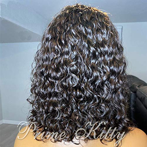 Fake Scalp Lace Wig 360 Lace Frontal Wig Pre Plucked 10A Brazilian Human Hair Wigs for Black Women with Baby Hair Curly Fake Scalp 360 Lace Wig Virgin Hair Gluless 360 Wig Deep Curly 14"150% - Image 2