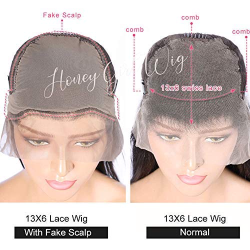 Fake Scalp Lace Wig Glueless 13x6 Lace Front Wig Curly 10A Brazilian Virgin Human Hair Wigs for Black Women with Baby Hair Big Curly Fake Scalp 13x6 Lace Frontal Wig Pre Plucked Small Cap 8"130% #NC - Image 3