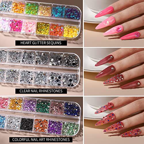FANDAMEI Nail Art Brush Kit, Nail Design Tools Kit with Nail Art Brushes, Nail Dotting Tools,Fine Glitter,Nail Butterfly, Nail Glitter Sequins, Nail Foil Flakes, Nail Art Rhinestones, Nail Dust Brush - Image 4