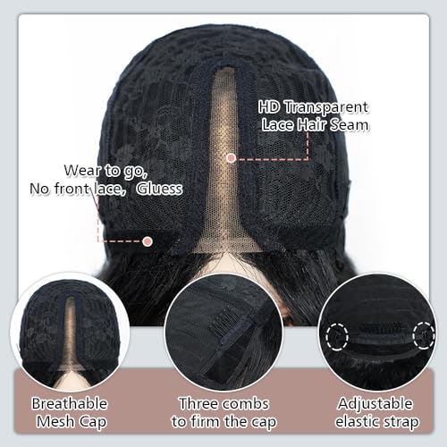 Fashion Idol 28 Inch Big Wavy Synthetic Lace Front Wig Heat Resistant Curtain Bangs - Image 5