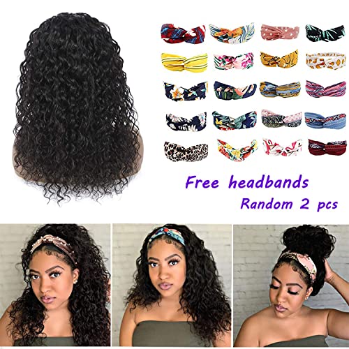 FASHION PLUS Human Hair Wig Water Wave,Headband Wig Non Lace Front Wigs For Black Women Wet and Wavy Headband Human Hair Wigs Brazilian Virgin Hair Glueless Machine Made Wigs 150% Density 24 Inch - Image 5