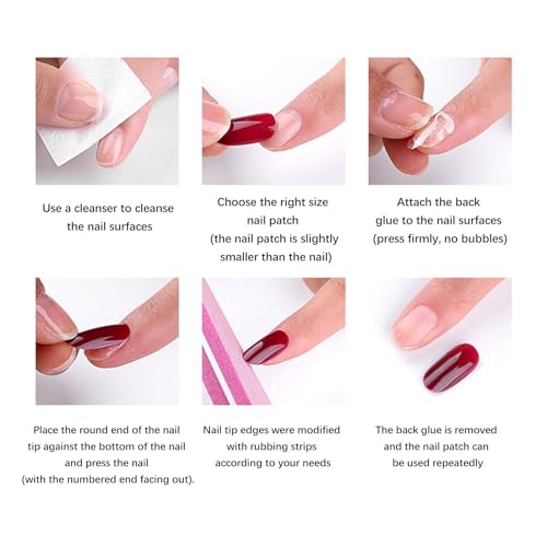 Fashionable Press On Fake Nails Art Tips, Full Cover Pure Color, 576pcs, Breathable & Skin Friendly, for Acrylic Nails, Dipping Nail Powder, Gel Nail Polish, Nail Salon DIY - Image 2