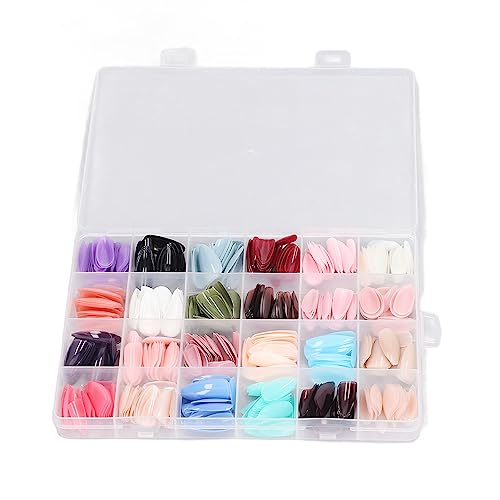 Fashionable Press On Fake Nails Art Tips, Full Cover Pure Color, 576pcs, Breathable & Skin Friendly, for Acrylic Nails, Dipping Nail Powder, Gel Nail Polish, Nail Salon DIY - Image 5