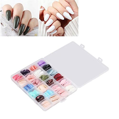 Fashionable Press On Fake Nails Art Tips, Full Cover Pure Color, 576pcs, Breathable & Skin Friendly, for Acrylic Nails, Dipping Nail Powder, Gel Nail Polish, Nail Salon DIY - Image 3