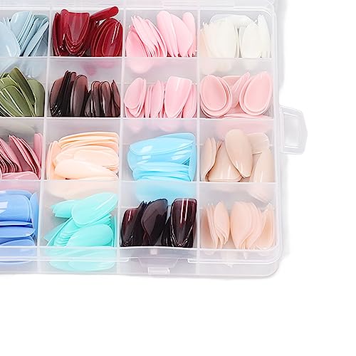 Fashionable Press On Fake Nails Art Tips, Full Cover Pure Color, 576pcs, Breathable & Skin Friendly, for Acrylic Nails, Dipping Nail Powder, Gel Nail Polish, Nail Salon DIY - Image 6