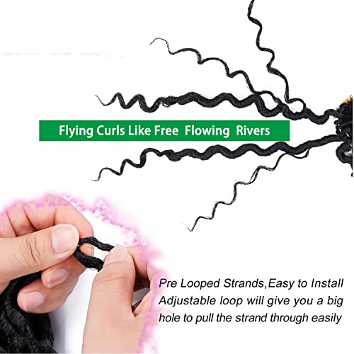 Faux Locs Crochet Hair 10 Inch Ombre Goddess Locs Crochet Hair for Women Soft River Locs Curly Pre Looped Crochet Braids with Curly Ends Boho Hippie Locs Synthetic Hair Extensions(6 packs, 1b/27) - Image 5