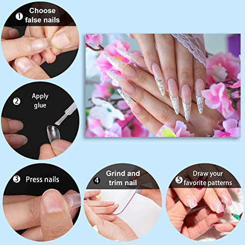 FEBSNOW 1000 Piece Clear French Coffin Ballerina Nail Tips - 10 Sizes with Case Included - Image 4