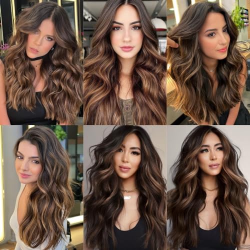 FENJUN Ombre Brown Blonde Human Hair Wigs 1B/33#/30# Highlight Color 20 Inch Brazilian Virgin Hair Body Wave 13x6 Lace Front Wigs Human Hair Pre plucked with Baby Hair Wet and Wavy Wigs for Women - Image 5