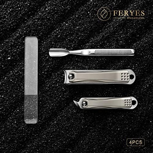 FERYES 4 Piece Stainless Steel Nail Clipper Set for Fingernails and Toenails - Image 6