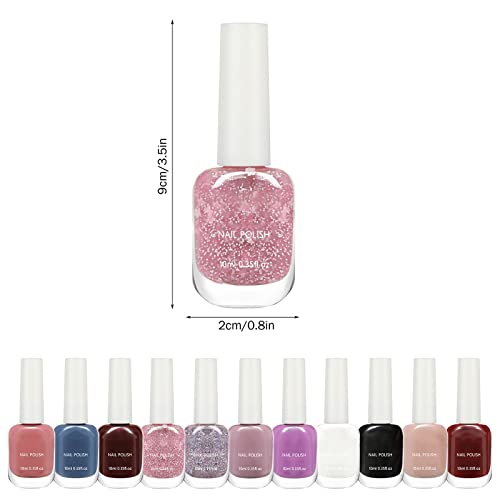 Fingernail Polish for Men Nail Polish Female Fashion Nail Polish Decoration Water Based Nail Polish No Bake Lasting Peelable Transparent 10ml Hair Glitter Gel - Image 6