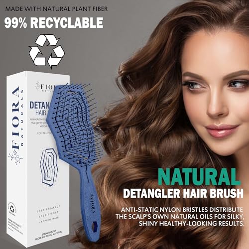 Fiora Naturals Eco-Friendly Hair Detangling Brush Soft Bristles All Hair Types - Image 6