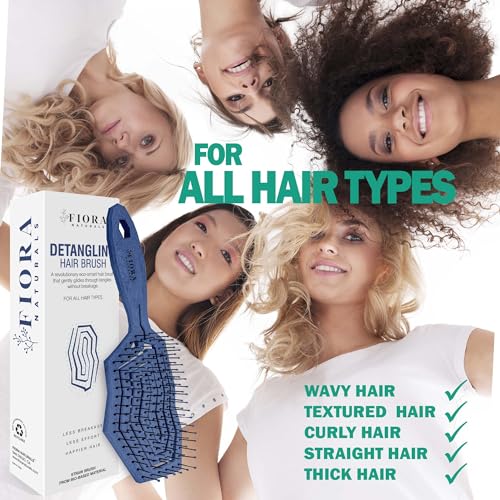 Fiora Naturals Eco-Friendly Hair Detangling Brush Soft Bristles All Hair Types - Image 5