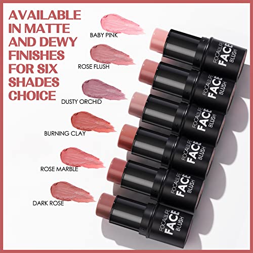 FOCALLURE Cream Blush Makeup,Buildable Blush Stick for Cheeks,Matte and Dewy Finish,Long Wearing,Easy Application,Lightweight Multi Stick,BABY PINK - Image 5