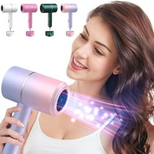 Foldable Mini Compact Blow Dryer with Diffuser, High Power Folding Hair Dryer Blue Light Hair Care Constant Temperature Cold and Hot Hair Dryer for Hair Care, Home & Travel (Multicolor)