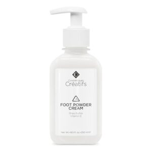 Foot Powder Cream for Dry Cracked Heels, Odor Control, and Intense Skin Hydration, 8.5 fl. oz. with Shea Butter and Vitamin E