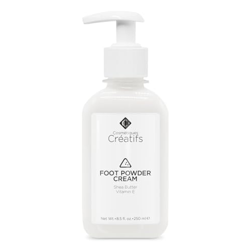 Foot Powder Cream for Dry Cracked Heels, Odor Control, and Intense Skin Hydration, 8.5 fl. oz. with Shea Butter and Vitamin E