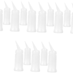FRCOLOR 15 Pcs Squeeze Dispenser Bottle Hair Applicator Bottle Applicator Bottle for Hair Round Squeeze Bottles Hair Dye Comb Applicator Hair Spray Shampoo Spray Bottle White Hair Care
