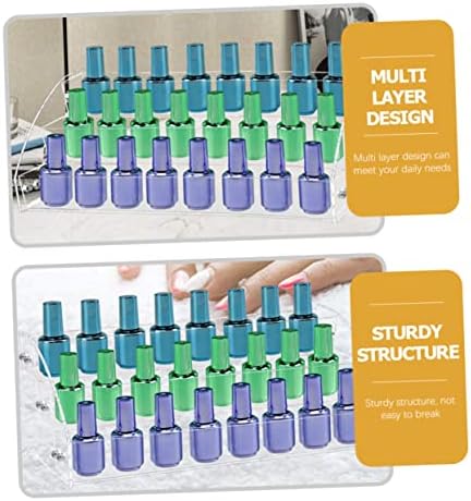 FRCOLOR 2pcs Nail Polish Display Stand Nail Organizer Nail Polish Rack Nail Polish Organizer Case 3 Tier Nail Polish Nail Stand Shelf Braces Nail Polish Storage Rack Acrylic Lip Stick - Image 3