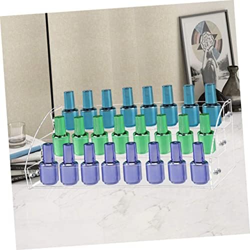 FRCOLOR 2pcs Nail Polish Display Stand Nail Organizer Nail Polish Rack Nail Polish Organizer Case 3 Tier Nail Polish Nail Stand Shelf Braces Nail Polish Storage Rack Acrylic Lip Stick - Image 7
