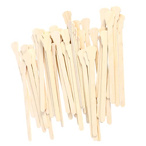 FRCOLOR 50pcs ear hairs removal sticks waxing kit for women wax applying sticks wax sticks wooden waxing applicator nasal hair wax rods waxing spatulas hair removal beauty products Bamboo - Image 9
