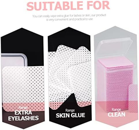 FRCOLOR 5pcs 3 Eyelash Glue Cleaning Non-Woven Fabric Lash Glue Wipes Nail Polish Remover lint Free Wipes Nails Glue Nail molding Gel Glue Bottle Cleaning Pad Cotton Supplies Make up - Image 2