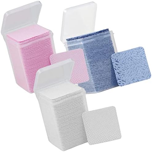 FRCOLOR 5pcs 3 Eyelash Glue Cleaning Non-Woven Fabric Lash Glue Wipes Nail Polish Remover lint Free Wipes Nails Glue Nail molding Gel Glue Bottle Cleaning Pad Cotton Supplies Make up - Image 3