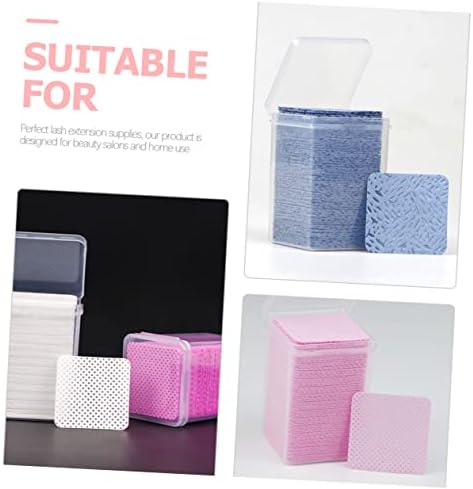 FRCOLOR 5pcs 3 Eyelash Glue Cleaning Non-Woven Fabric Lash Glue Wipes Nail Polish Remover lint Free Wipes Nails Glue Nail molding Gel Glue Bottle Cleaning Pad Cotton Supplies Make up - Image 6