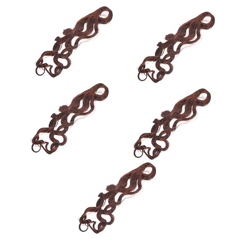 FRCOLOR 5pcs French Curly Wig Braid in Hair Extensions Hair for Braids Braiding Hair Extension 13x4 Lace Front Wigs Human Hair Deep Wave Wig Loose To Stretch High Temperature Wire