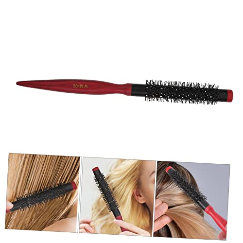 FRCOLOR Curly Hair Rolling Comb Flattopper Comb Nylon Bristle Hair Brush Round Boar Bristle Brush Hair Styling Comb Small Round Hair Brush Round Massage Aluminum Tube Nylon Brush Miss - Image 9