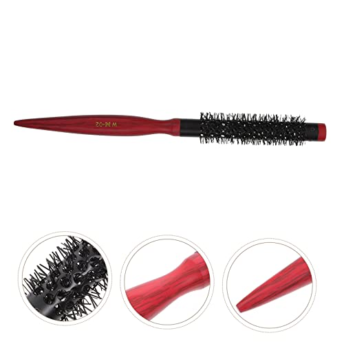 FRCOLOR Curly Hair Rolling Comb Flattopper Comb Nylon Bristle Hair Brush Round Boar Bristle Brush Hair Styling Comb Small Round Hair Brush Round Massage Aluminum Tube Nylon Brush Miss - Image 8