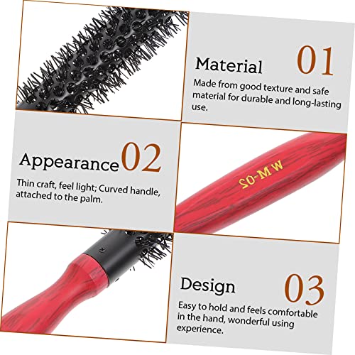 FRCOLOR Curly Hair Rolling Comb hair for women round boar bristle brush roller comb small round hair crimper for short hair Hairdressing Comb Miss aluminum tube lifting hair comb - Image 7