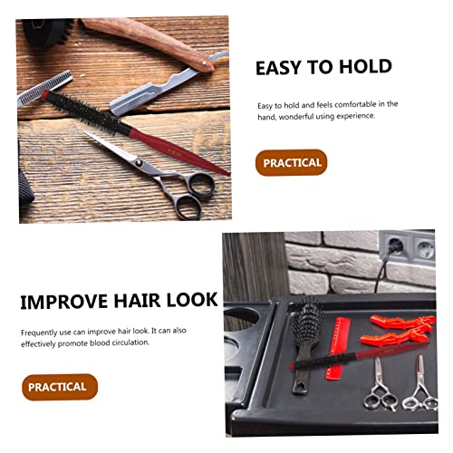 FRCOLOR Curly Hair Rolling Comb hair for women round boar bristle brush roller comb small round hair crimper for short hair Hairdressing Comb Miss aluminum tube lifting hair comb - Image 3